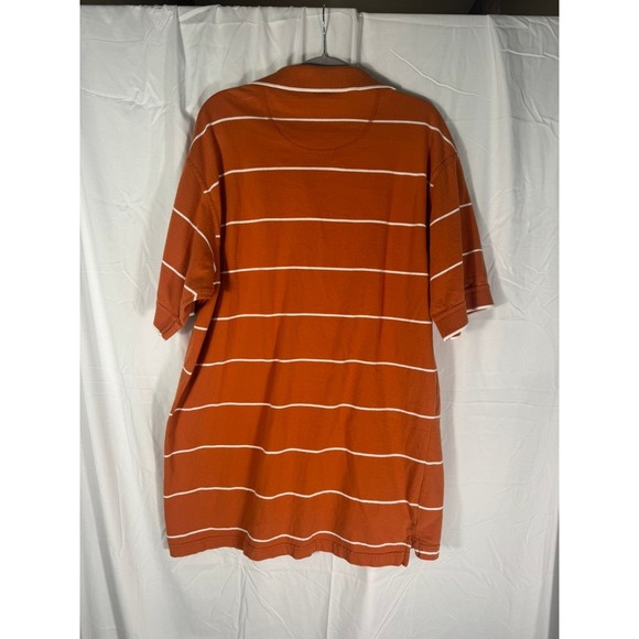 Blue Bottom Designs Mens Orange White Striped Texas Longhorns Polo Shirt XL - Picture 3 of 9